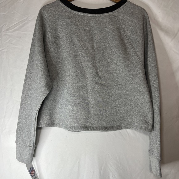 New‎ York Giants Sweatshirt Girls Large Gray NFL Cropped Oversized 10/12 NY - Picture 7 of 9